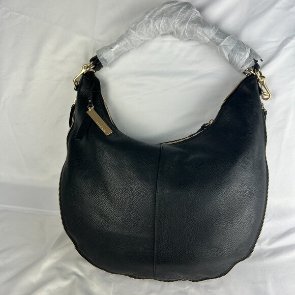 Vince Camuto Large Felax  Black Leather Hobo Handbag New with Tag - Picture 3 of 15